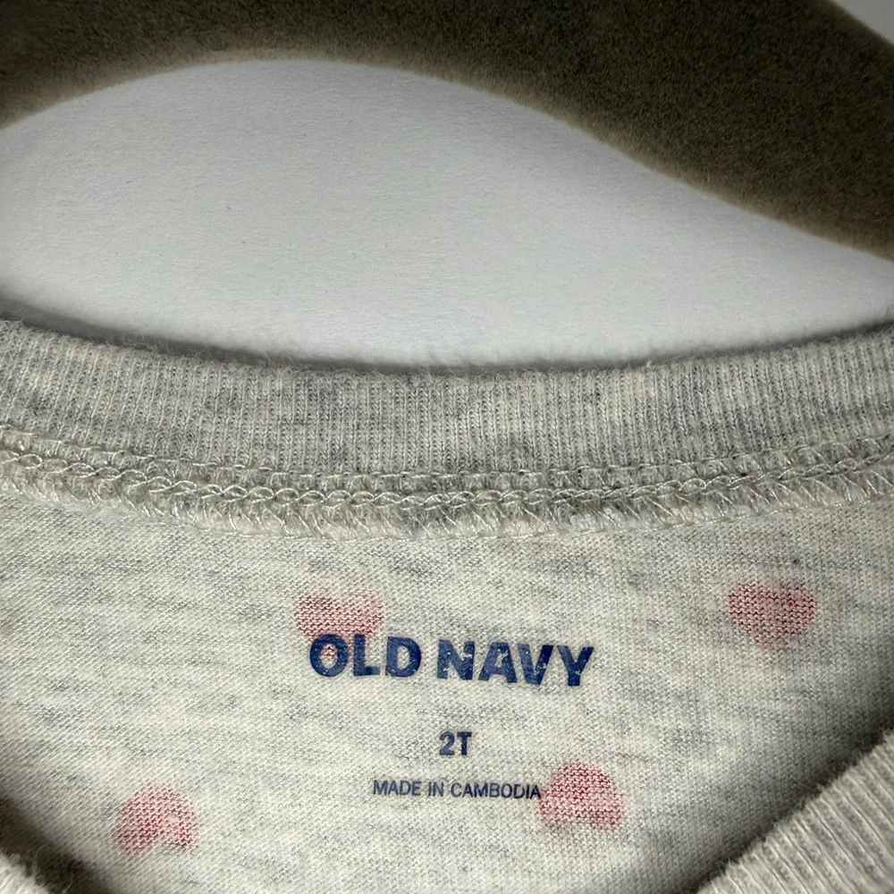 Old Navy Gray Dress with Red Heart Pattern